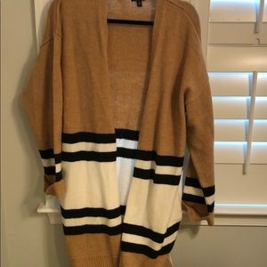 TOPSHOP cardigan Camel, White Black Stripes